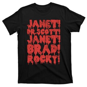 Janet Dr Scott Janet Brad Rocky Horrror Show Halloween T-Shirt