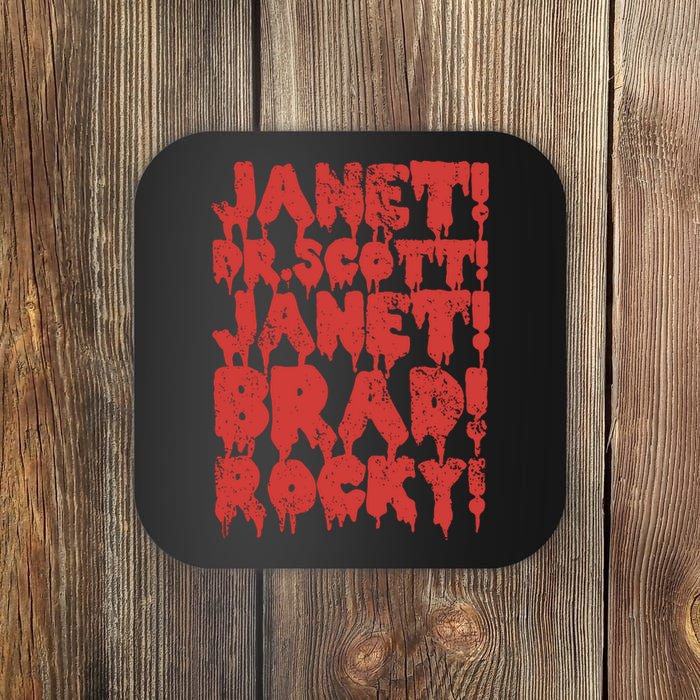 Janet Dr Scott Janet Brad Rocky Horrror Show Halloween Coaster