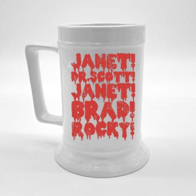 Janet Dr Scott Janet Brad Rocky Horrror Show Halloween Beer Stein