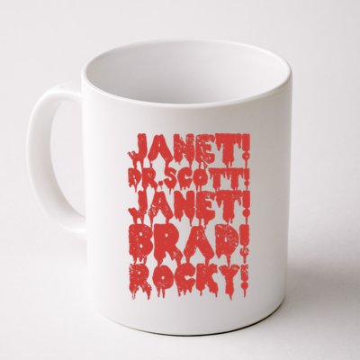 Janet Dr Scott Janet Brad Rocky Horrror Show Halloween Coffee Mug