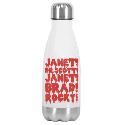 Janet Dr Scott Janet Brad Rocky Horrror Show Halloween Stainless Steel Insulated Water Bottle