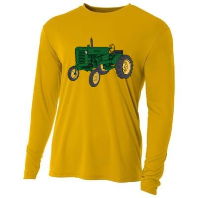 John Deere Styled M Green Tractor Cooling Performance Long Sleeve Crew