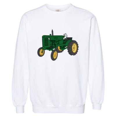 John Deere Styled M Green Tractor Garment-Dyed Sweatshirt