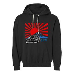 JDM Drift Sunburst Garment-Dyed Fleece Hoodie