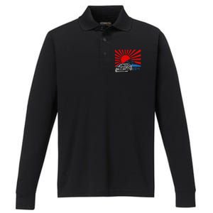 JDM Drift Sunburst Performance Long Sleeve Polo