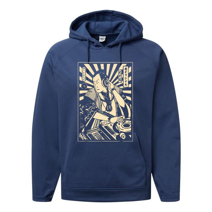 Japanese DJ Samurai Warrior Bushido Code Swordsmen Anime Manga Performance Fleece Hoodie