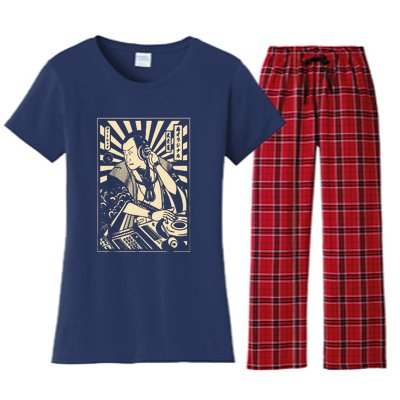 Japanese DJ Samurai Warrior Bushido Code Swordsmen Anime Manga Women's Flannel Pajama Set