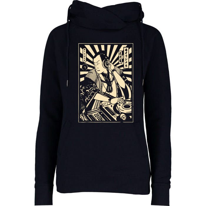 Japanese DJ Samurai Warrior Bushido Code Swordsmen Anime Manga Womens Funnel Neck Pullover Hood