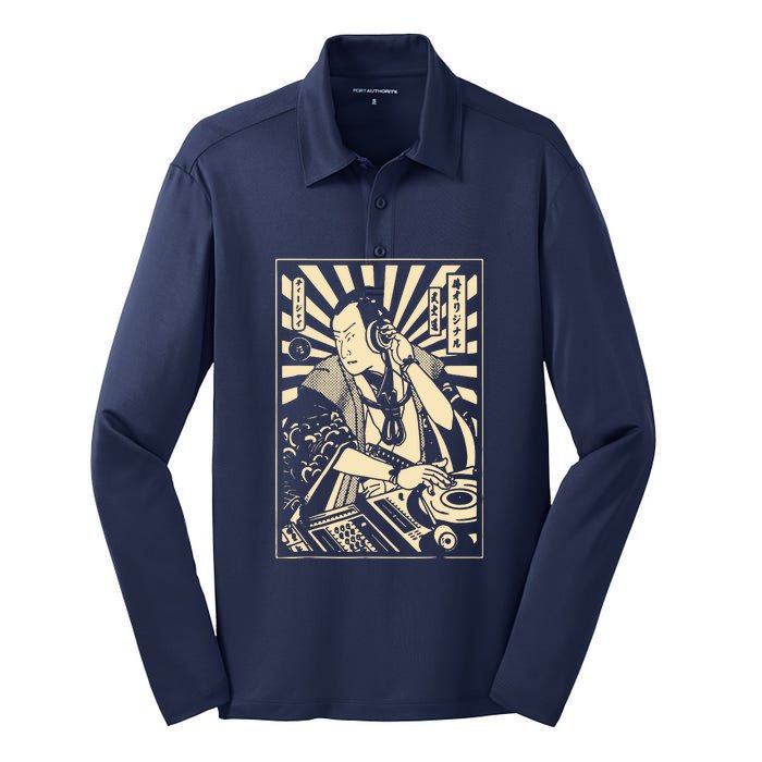 Japanese DJ Samurai Warrior Bushido Code Swordsmen Anime Manga Silk Touch Performance Long Sleeve Polo