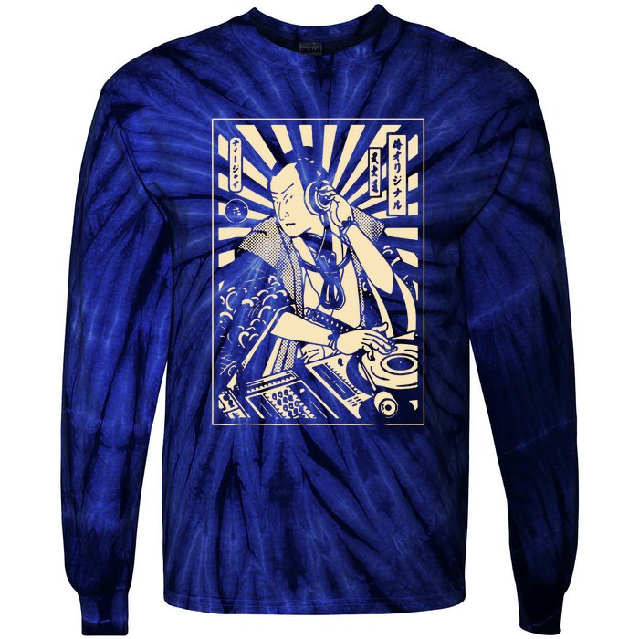 Japanese DJ Samurai Warrior Bushido Code Swordsmen Anime Manga Tie-Dye Long Sleeve Shirt