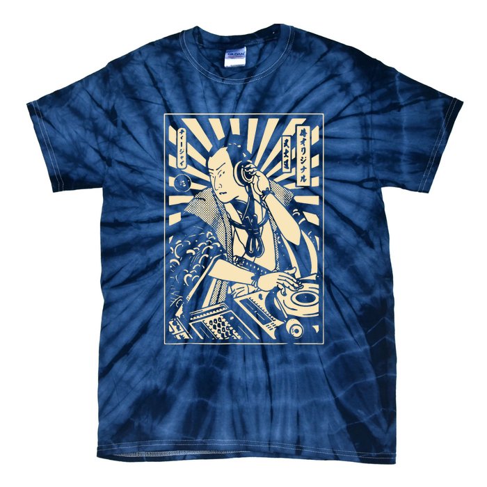 Japanese DJ Samurai Warrior Bushido Code Swordsmen Anime Manga Tie-Dye T-Shirt