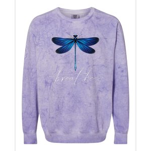 Just Dragonfly Tattoodesign Summer Breathe Meditation Yoga Colorblast Crewneck Sweatshirt