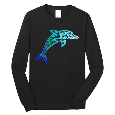 Jumping Dolphin Tribal Long Sleeve Shirt