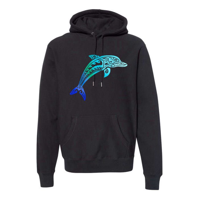 Jumping Dolphin Tribal Premium Hoodie