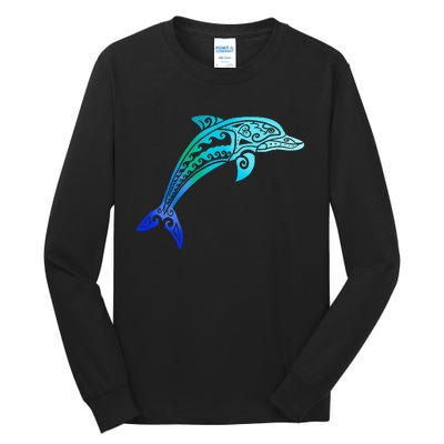 Jumping Dolphin Tribal Tall Long Sleeve T-Shirt