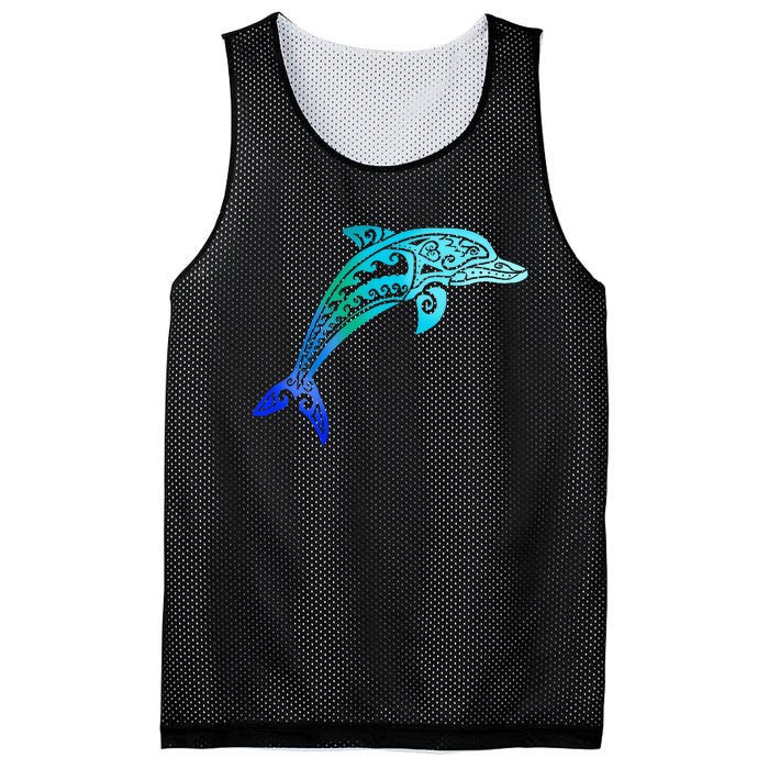 Jumping Dolphin Tribal Mesh Reversible Basketball Jersey Tank