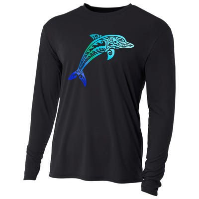 Jumping Dolphin Tribal Cooling Performance Long Sleeve Crew