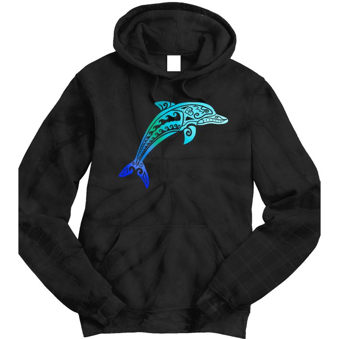 Jumping Dolphin Tribal Tie Dye Hoodie