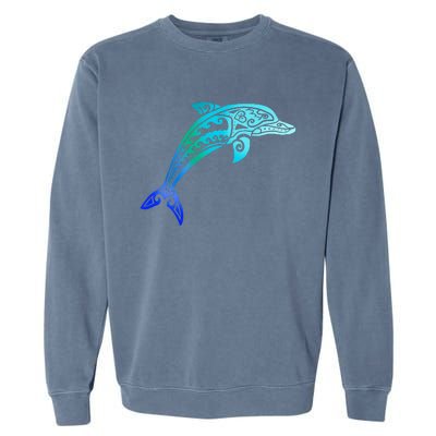 Jumping Dolphin Tribal Garment-Dyed Sweatshirt