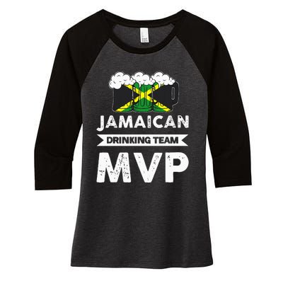 Jamaican Drinking Team Mvp Jamaica Women's Tri-Blend 3/4-Sleeve Raglan Shirt