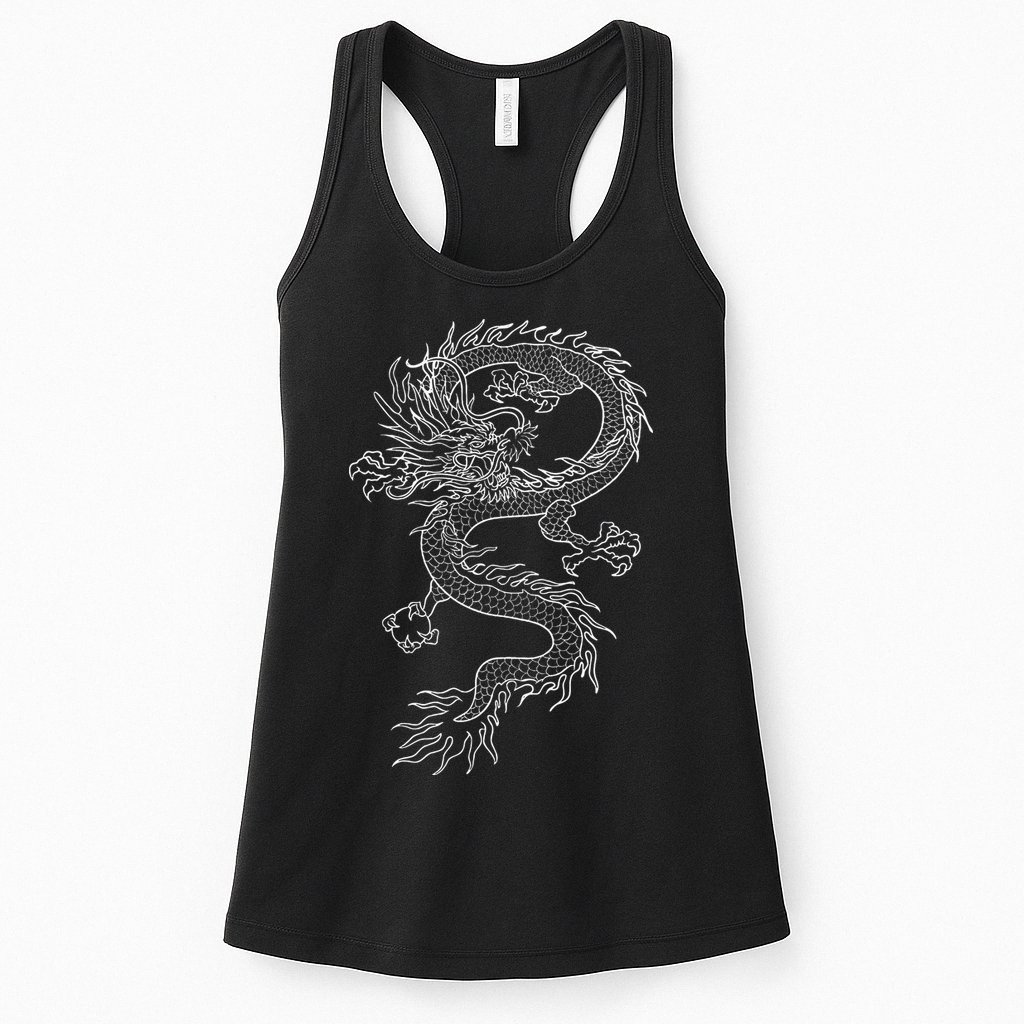 Japan Dragon Tattoo Drawing Traditional Japanese Womens Tank Top
