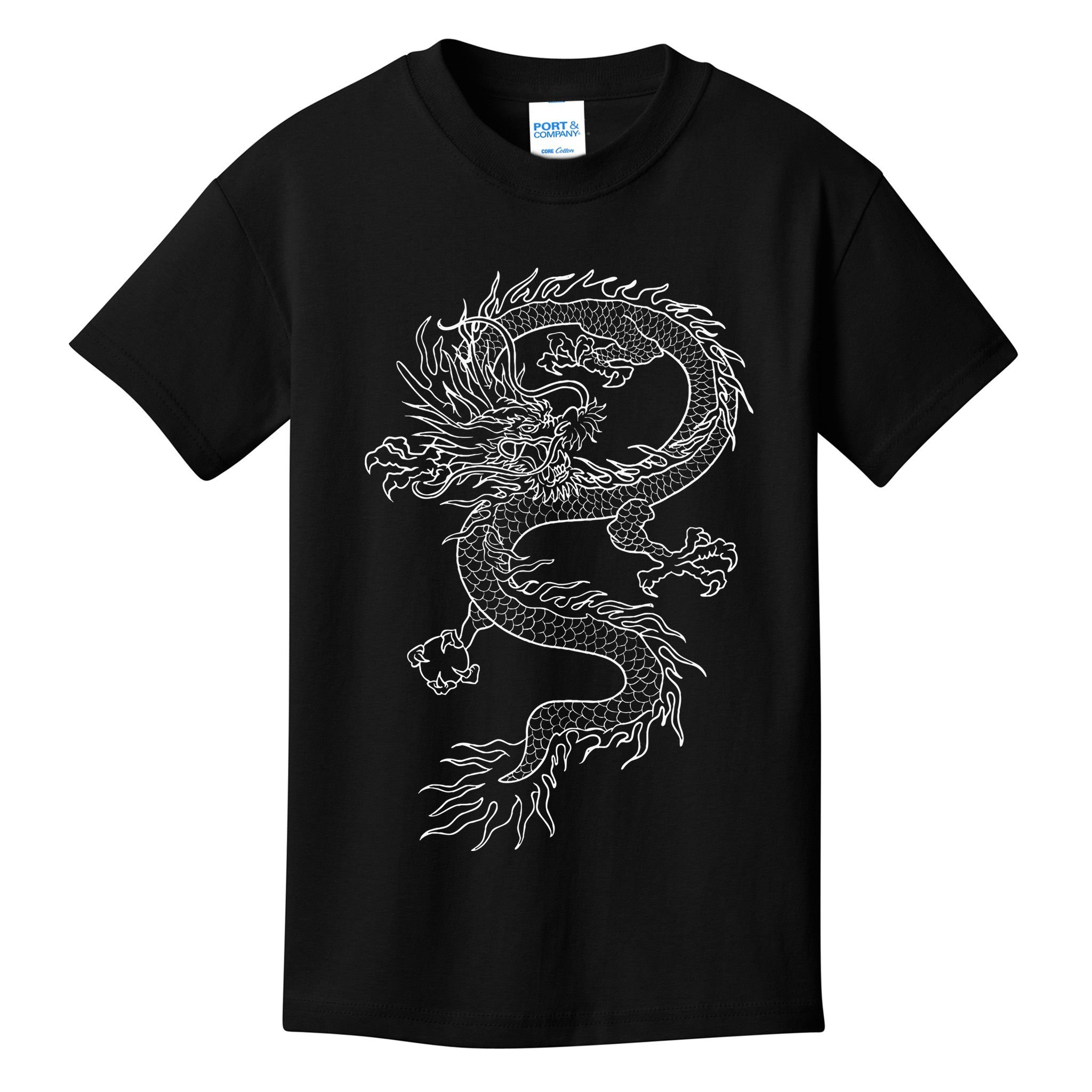 Japan Dragon Tattoo Drawing Traditional Japanese Kids T-Shirt