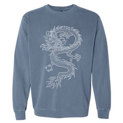 Japan Dragon Tattoo Drawing Traditional Japanese Garment-Dyed Sweatshirt