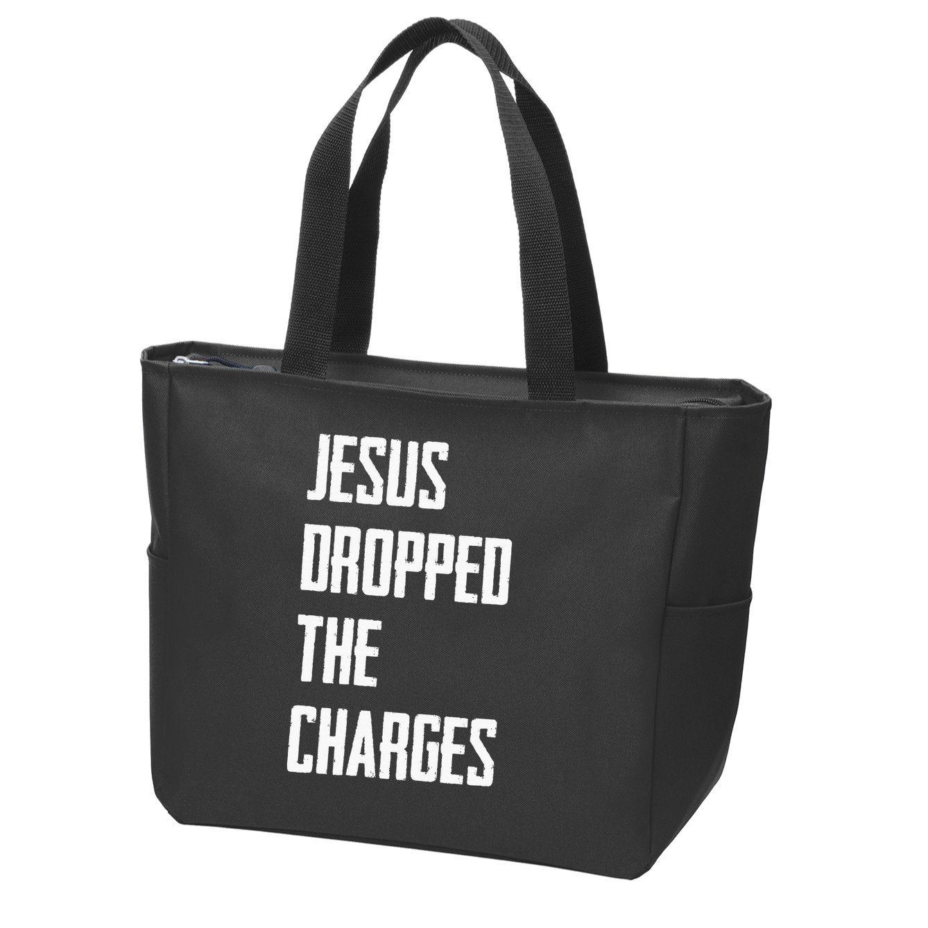 Jesus Dropped The Charges Zip Tote Bag