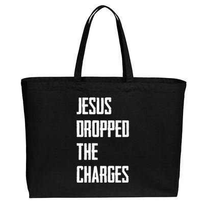 Jesus Dropped The Charges Cotton Canvas Jumbo Tote