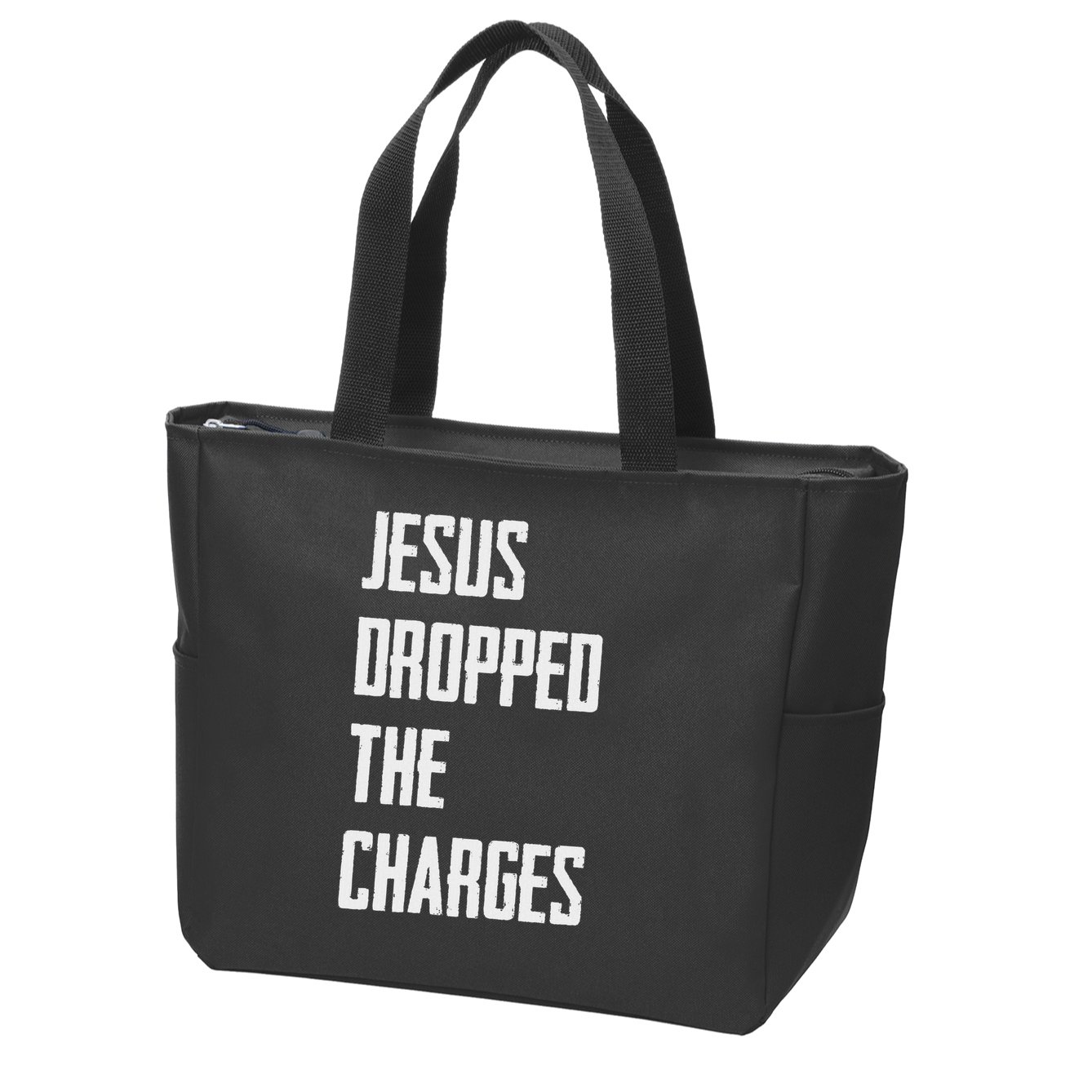 Jesus Dropped The Charges Zip Tote Bag