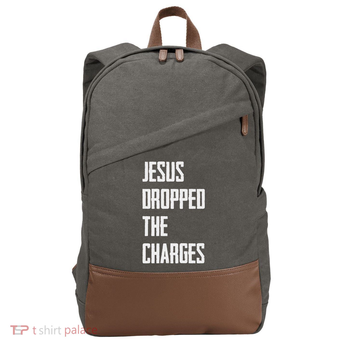 Jesus Dropped The Charges Cotton Canvas Backpack