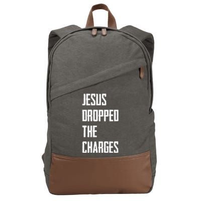 Jesus Dropped The Charges Cotton Canvas Backpack