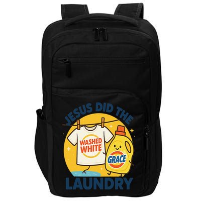Jesus Did The Laundry Washed White By Grace Funny Christian Impact Tech Backpack