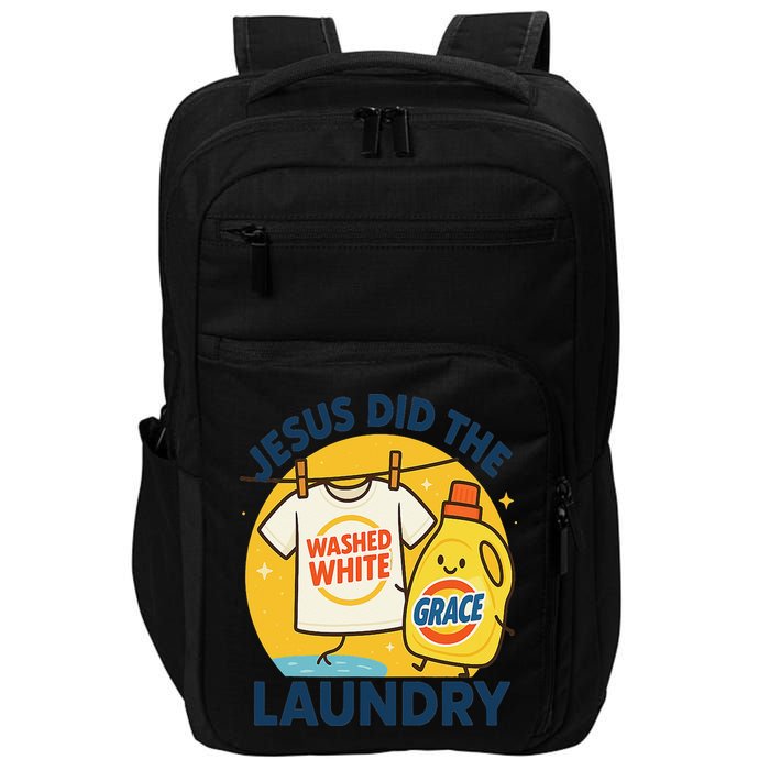 Jesus Did The Laundry Washed White By Grace Funny Christian Impact Tech Backpack