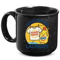 Jesus Did The Laundry Washed White By Grace Funny Christian 15oz Campfire Ceramic Mug