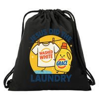 Jesus Did The Laundry Washed White By Grace Funny Christian Drawstring Bag