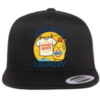 Jesus Did The Laundry Washed White By Grace Funny Christian Flat Bill Trucker Hat