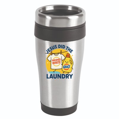Jesus Did The Laundry Washed White By Grace Funny Christian 16oz Travel Tumbler