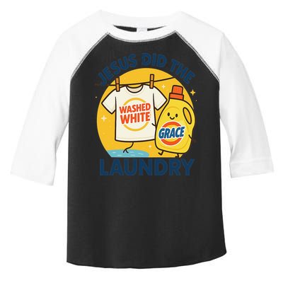 Jesus Did The Laundry Washed White By Grace Funny Christian Toddler Fine Jersey T-Shirt