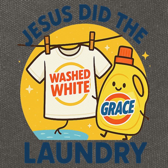 Jesus Did The Laundry Washed White By Grace Funny Christian Cotton Canvas Backpack