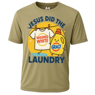 Jesus Did The Laundry Washed White By Grace Funny Christian Cooling Performance Crew T-Shirt
