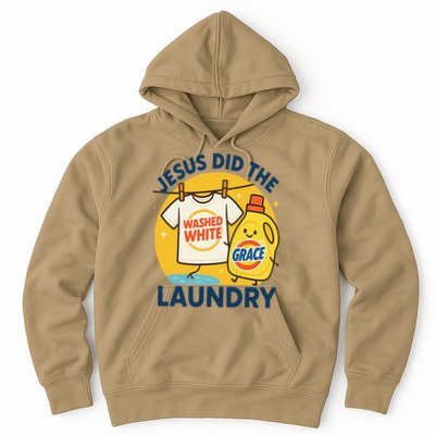 Jesus Did The Laundry Washed White By Grace Funny Christian Hoodie