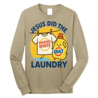Jesus Did The Laundry Washed White By Grace Funny Christian Long Sleeve Shirt