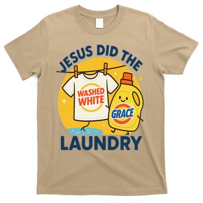 Jesus Did The Laundry Washed White By Grace Funny Christian T-Shirt