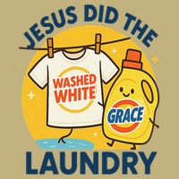 Jesus Did The Laundry Washed White By Grace Funny Christian T-Shirt