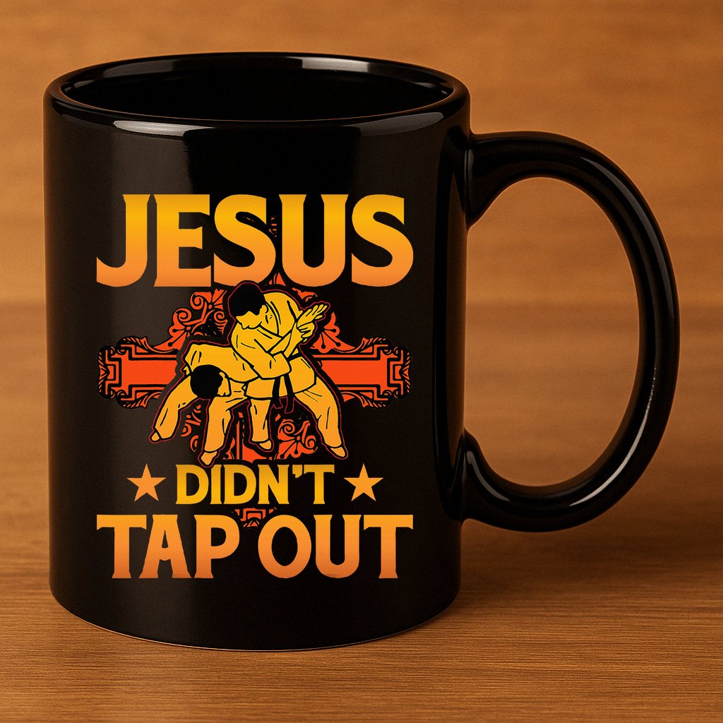 Jesus DidnT Tap Out Brazilian Jiujitsu Bjj Grappling 11oz C Handle Ceramic Mug