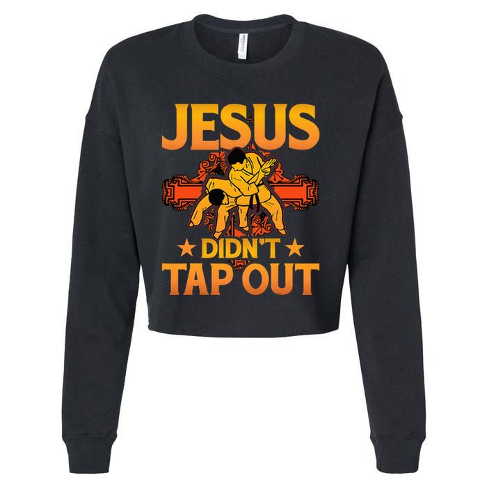 Jesus DidnT Tap Out Brazilian Jiujitsu Bjj Grappling Cropped Pullover Crew