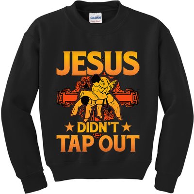 Jesus DidnT Tap Out Brazilian Jiujitsu Bjj Grappling Kids Sweatshirt