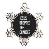 Jesus Dropped The Charges Metallic Star Ornament