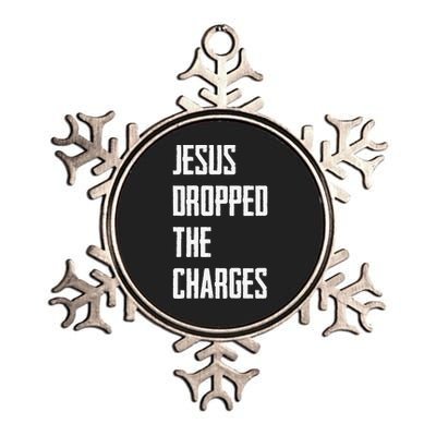 Jesus Dropped The Charges Metallic Star Ornament